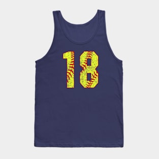 Fastpitch Softball Number 18 #18 Softball Shirt Jersey Uniform Favorite Player Biggest Fan Tank Top